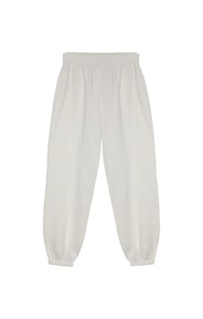 Paçası Lastikli Spor Pantolon Ekru Paçası Lastikli Spor Pantolon Ekru