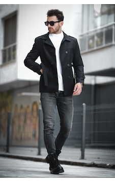 Oksit Lusaka Su İtici Slim Fit Kemer Detaylı Trençkot Siyah Oksit Lusaka Su İtici Slim Fit Kemer Detaylı Trençkot Siyah