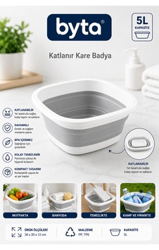 5 Litre Katlanabilir Kare Badya Katlanır Leğen Sebze Meyve Yıkama Kabı Mutfak Kamp Ve Temizlik İçin Çok Amaçlı Gri 5 Litre Katlanabilir Kare Badya Katlanır Leğen Sebze Meyve Yıkama Kabı Mutfak Kamp Ve Temizlik İçin Çok Amaçlı Gri