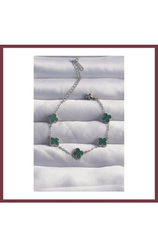 Storeşahin 316l Çelik Baby Boy Gümüş Renk Çizgili Yeşil Mineli Yonca Bileklik Shn0720 Storeşahin 316l Çelik Baby Boy Gümüş Renk Çizgili Yeşil Mineli Yonca Bileklik Shn0720