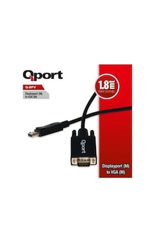 QPORT Q-DPV 1.8metre DP-VGA (E) Görüntü Kablosu