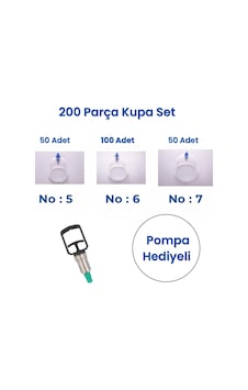 Kupasan Hacamat Kupa Seti 200'lü Kupasan Hacamat Kupa Seti 200'lü