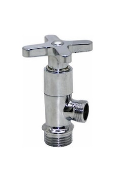 Zhltools Yıldız Aç Kapa 4 Kollu Krom Çevirveli Taharet Musluğu Gri