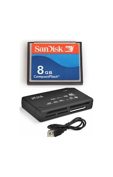 Sandisk 8 GB Compact Flash Hafıza Kartı - USB 2.0 CF Kart Okuyucu Sandisk 8 GB Compact Flash Hafıza Kartı - USB 2.0 CF Kart Okuyucu