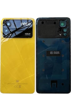 Xiaomi Poco X4 Pro Arka Pil Batarya Kapağı Cam Kamera Lensli 2201 - 022310000161-Sarı Xiaomi Poco X4 Pro Arka Pil Batarya Kapağı Cam Kamera Lensli 2201 - 022310000161-Sarı