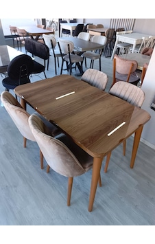 Kelebek Açılabilir Glass / Parlak Masa 80x130 Cm Koyu Ceviz