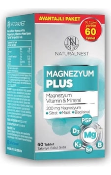 Naturalnest Magnezyum Plus 60 Tablet Naturalnest Magnezyum Plus 60 Tablet