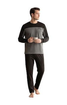 Over Sleep By Poleren Over Sleep 2423 Erkek Kışlık Likralı Süprem Pijama Takımı Antrasit Over Sleep By Poleren Over Sleep 2423 Erkek Kışlık Likralı Süprem Pijama Takımı Antrasit