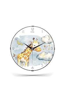 Çocuk Odası Saati Dekoratif Sessiz Zürafa Desenli 26cm Pds-26 Myk9920-3 Zürafa Çocuk Odası Saati Dekoratif Sessiz Zürafa Desenli 26cm Pds-26 Myk9920-3 Zürafa