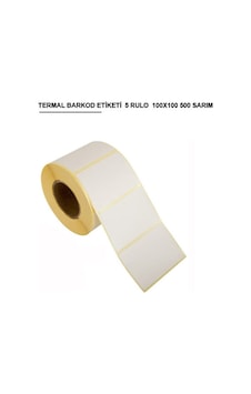 TERMAL BARKOD ETİKETİ 100X100 500 SARIM 5 RULO TERMAL BARKOD ETİKETİ 100X100 500 SARIM 5 RULO