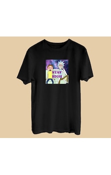 Kalic Studio Stay High - Rick And Morty - T-shirt Siyah Kalic Studio Stay High - Rick And Morty - T-shirt Siyah