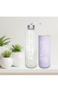 Kişiye Özel Isimli Renkli Kılıflı Cam Su Şişesi 750 Ml Kişiye Özel Isimli Renkli Kılıflı Cam Su Şişesi 750 Ml