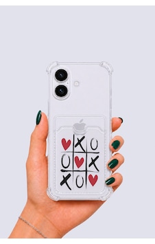 Apple iPhone Uyumlu 16 Kartlıklı Xoxo Desenli Kılıf Çok Renkli Apple iPhone Uyumlu 16 Kartlıklı Xoxo Desenli Kılıf Çok Renkli
