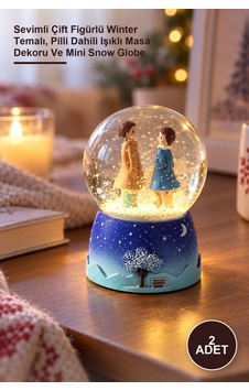 2 Adet Mini Işıklı Kar Küresi Sevimli Çift Figürlü Winter Temalı, Pilli Dahili Işıklı Masa Dekoru Ve Mini Snow Globe 2 Adet Mini Işıklı Kar Küresi Sevimli Çift Figürlü Winter Temalı, Pilli Dahili Işıklı Masa Dekoru Ve Mini Snow Globe