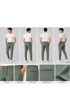Denys Denny's Fermuarlı Cepli Jogger Pantolon Yeşil Denys Denny's Fermuarlı Cepli Jogger Pantolon Yeşil