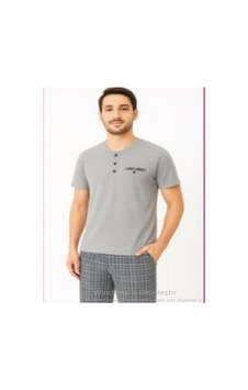 Erdem Erkek Yazlık Pijama Takımı Dfnyzl Gri Erdem Erkek Yazlık Pijama Takımı Dfnyzl Gri