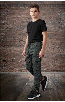 Black Steel Garson Boy Erkek Kamuflaj Desen Pantolon Koyu Yeşil Black Steel Garson Boy Erkek Kamuflaj Desen Pantolon Koyu Yeşil