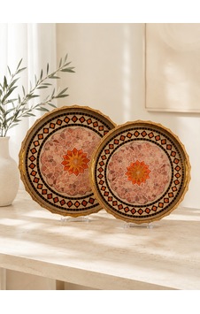 2'li İtalyan Desenli Tepsi-7179 2'li İtalyan Desenli Tepsi-7179