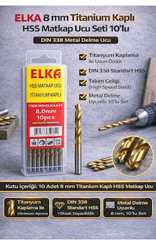 Matkap Ucu Hss Titanyum 8 Mm Matkap Ucu Hss Titanyum 8 Mm