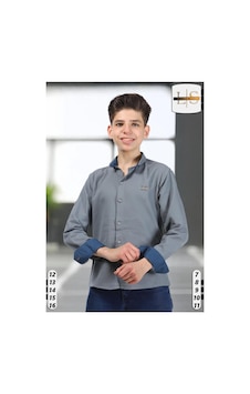 Lasgaris Jeans Erkek Çocuk Uzun Kollu Gömlek Gri Lasgaris Jeans Erkek Çocuk Uzun Kollu Gömlek Gri