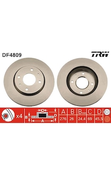 Trw Df4809 Ön Fren Diski Hava Kanallı Mıtsubıshı Lancer 1.6l 4g18 Cs3a 03-08 276 Çap X 4 Bijon - Takım Disk Fiyatıdır Mr510741-mr510742-mr527825 Trw Df4809 Ön Fren Diski Hava Kanallı Mıtsubıshı Lancer 1.6l 4g18 Cs3a 03-08 276 Çap X 4 Bijon - Takım Disk Fiyatıdır Mr510741-mr510742-mr527825