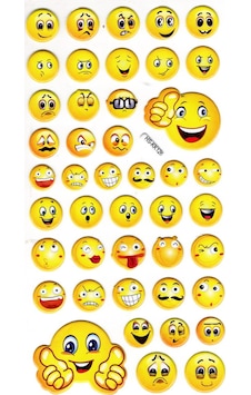 Sticker Kabartmalı Stiker Çıkartma Etiket Hskk126 -18x9 Cm- Komik Emoji Çok Renkli