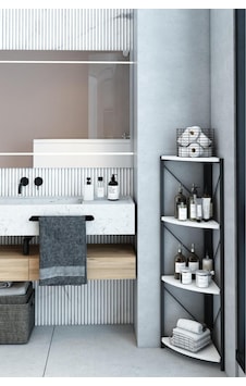 4 Raflı Banyo Rafı Köşe Metal Çok Amaçlı Dekoratif Raf Beyaz 4 Raflı Banyo Rafı Köşe Metal Çok Amaçlı Dekoratif Raf Beyaz