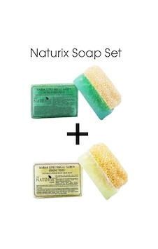 Naturix Kabak Lifli Aloe Vera Özlü Sabun + Kabak Lifli Pirinç Sabun Naturix Kabak Lifli Aloe Vera Özlü Sabun + Kabak Lifli Pirinç Sabun