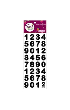 Face Sticker Rakam 2 Cm Siyah