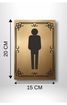 Dekoratif Metal Erkek Wc / Tuvalet Yönlendirme Levhası 20x15 Cm Altın Renk Dekoratif Metal Erkek Wc / Tuvalet Yönlendirme Levhası 20x15 Cm Altın Renk