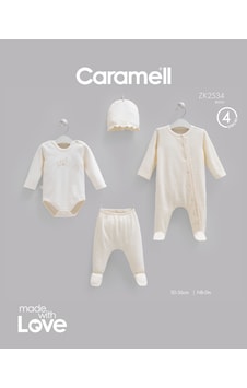 Caramell Fashion Girl Tulumlu 4'lü Set Ekru renkli Caramell Fashion Girl Tulumlu 4'lü Set Ekru renkli