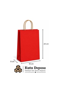 18x24x8 Cm Kraft Kırmızı Poşet 25 Adet 18x24x8 Cm Kraft Kırmızı Poşet 25 Adet