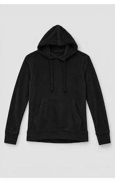 Markapia Kadın Kapüşonlu Cepli Yumuşak Kadife Dokulu Sweatshirt SiYAH
