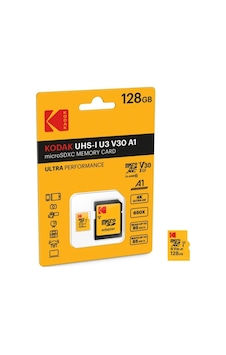 Kodak 128gb Uhs-ı U3/v30/a1 Micro Sd Hafıza Kartı + Adaptör Kırmızı