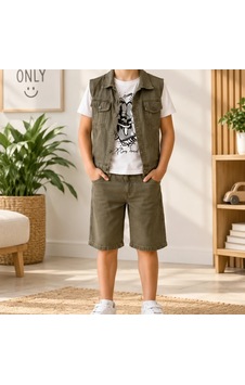 Candar Denim Kumaş Ve Tişört Çocuk Takımı 5-12 Yaş Haki Candar Denim Kumaş Ve Tişört Çocuk Takımı 5-12 Yaş Haki
