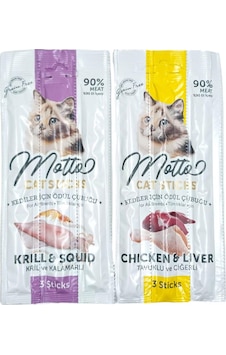 Motto Kedi Ödülü 2 'li Set Kril Ve Kalamarlı ,tavuklu Ve Cıgerli Motto Kedi Ödülü 2 'li Set Kril Ve Kalamarlı ,tavuklu Ve Cıgerli