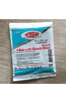 DS Steril Hidrofil Gazlı Bez 30 x 80 CM 500 Adet DS Steril Hidrofil Gazlı Bez 30 x 80 CM 500 Adet