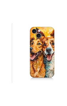 Apple Uyumlu iPhone 15 Plus Mutlu Köpekler Desenli Silikon Kılıf Silikon Apple Uyumlu iPhone 15 Plus Mutlu Köpekler Desenli Silikon Kılıf Silikon