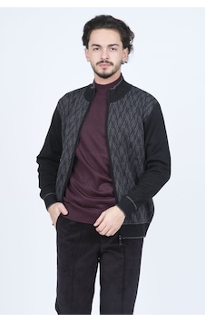Ateş Triko Erkek Desenli Yün Hırka 6092541 Siyah Ateş Triko Erkek Desenli Yün Hırka 6092541 Siyah
