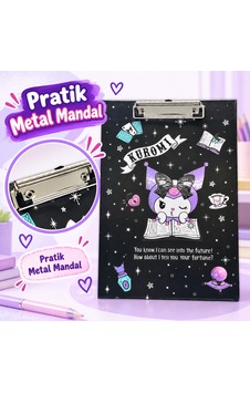 Lisanslı Kuromi Kitap Okuma Temalı Siyah Sekreterlik 25x30 Cm Metal Mandallı Yazı Altlığı - 9001590939511 Lisanslı Kuromi Kitap Okuma Temalı Siyah Sekreterlik 25x30 Cm Metal Mandallı Yazı Altlığı - 9001590939511