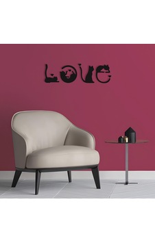 Love Kedi Detaylı Siyah Duvar Dekorasyonu Love Kedi Detaylı Siyah Duvar Dekorasyonu