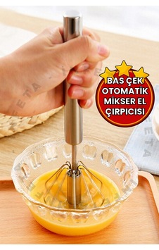 Bas Çek Mikser El Çırpıcısı Bas Çek Çırpma Teli Paslanmaz Çelik Otomatik Çırpıcı Basmalı Çırpıcı - 688884560 Diğer