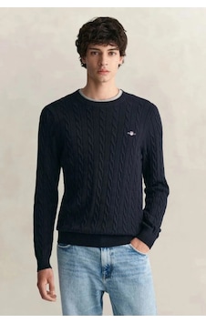Gant Erkek Lacivert Regular Fit Bisiklet Yaka Örgü Kazak-24727 Gant Erkek Lacivert Regular Fit Bisiklet Yaka Örgü Kazak-24727