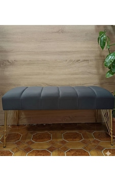 90x40cm Metal Ayaklı Puf Antrasit Gri