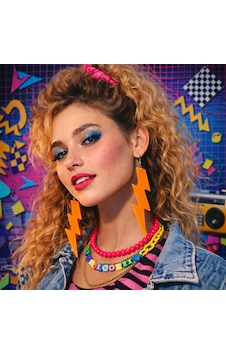 80 Ler 90 Lar Retro Neon Turuncu Şimşek Küpe 10 Cm 80 Ler 90 Lar Retro Neon Turuncu Şimşek Küpe 10 Cm