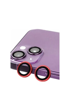 iPhone Uyumlu 14 Plus Raze Metal Kamera Lens - Kırmızı
