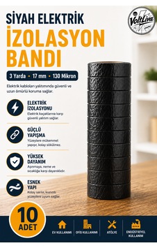 Finish 10 Adet Siyah Elektrik İzolasyon Bandı