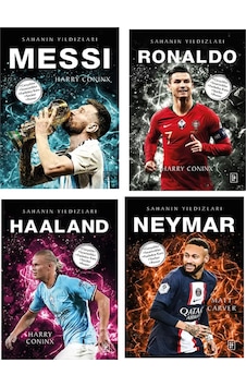 Parodi Sahanın Yıldızları Messi Ronaldo Haaland Neymar Futbolcu Kartı Poster Hediyeli 4 Kitap Parodi Sahanın Yıldızları Messi Ronaldo Haaland Neymar Futbolcu Kartı Poster Hediyeli 4 Kitap