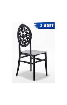 3 Adet Venüs Siyah Pratik Sandalye / Balkon-bahçe-mutfak 3 Adet Venüs Siyah Pratik Sandalye / Balkon-bahçe-mutfak