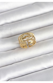 Mey İthalat 316l Çelik Gold Renk Başak Model Kadın Yüzük Çok Renkli Mey İthalat 316l Çelik Gold Renk Başak Model Kadın Yüzük Çok Renkli